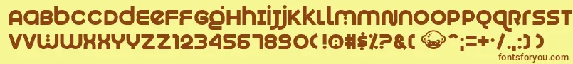 Fonte Munkeyshine – fontes marrons em um fundo amarelo