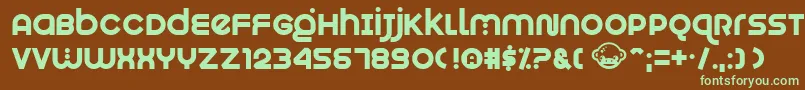 Czcionka Munkeyshine – zielone czcionki na brązowym tle