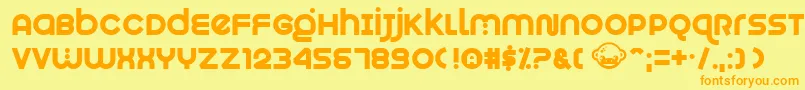 Fonte Munkeyshine – fontes laranjas em um fundo amarelo