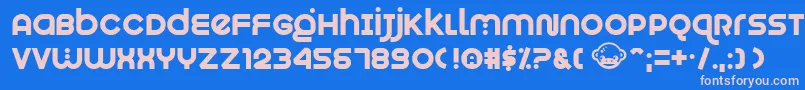 フォントMunkeyshine – ピンクの文字、青い背景