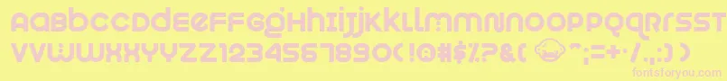 Fonte Munkeyshine – fontes rosa em um fundo amarelo