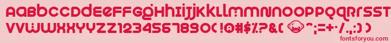 Munkeyshine-fontti – punaiset fontit vaaleanpunaisella taustalla