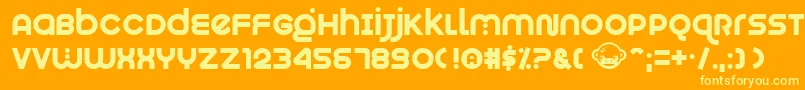 フォントMunkeyshine – オレンジの背景に黄色の文字