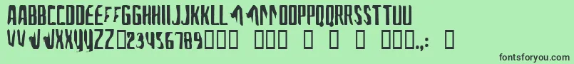フォントAFontForTheComputerPeople – 緑の背景に黒い文字