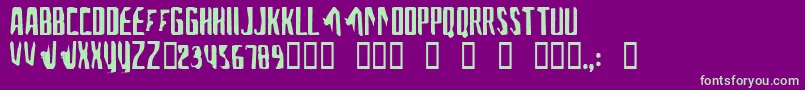 AFontForTheComputerPeople-fontti – vihreät fontit violetilla taustalla