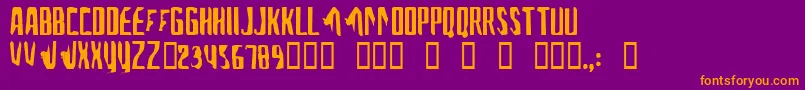 フォントAFontForTheComputerPeople – 紫色の背景にオレンジのフォント
