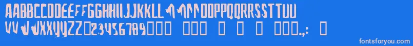 AFontForTheComputerPeople Font – Pink Fonts on Blue Background