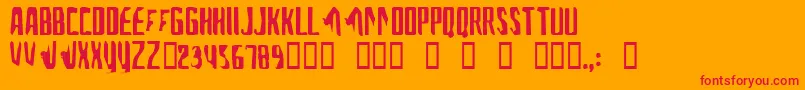 AFontForTheComputerPeople Font – Red Fonts on Orange Background