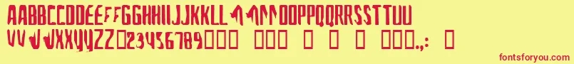 AFontForTheComputerPeople Font – Red Fonts on Yellow Background