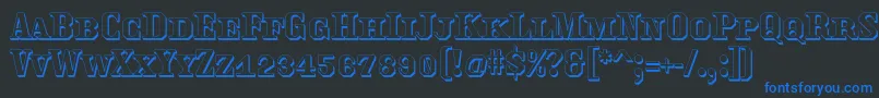 Traktoretkaoutline Font – Blue Fonts on Black Background