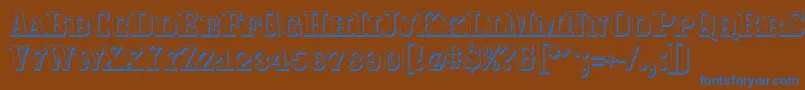 Traktoretkaoutline Font – Blue Fonts on Brown Background