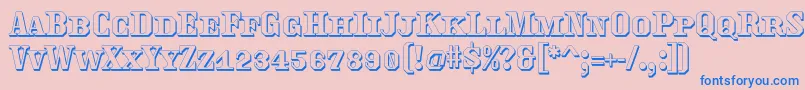 Traktoretkaoutline Font – Blue Fonts on Pink Background