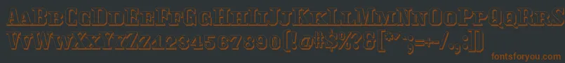 Traktoretkaoutline Font – Brown Fonts on Black Background