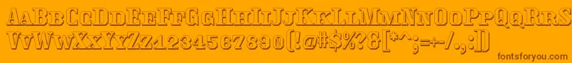 Traktoretkaoutline Font – Brown Fonts on Orange Background