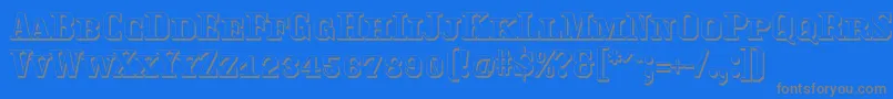 Traktoretkaoutline Font – Gray Fonts on Blue Background