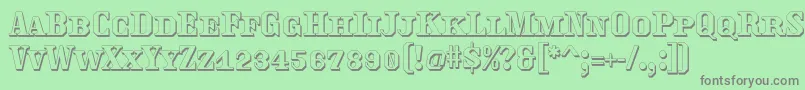 Traktoretkaoutline Font – Gray Fonts on Green Background