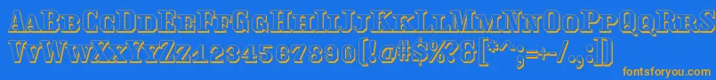Traktoretkaoutline Font – Orange Fonts on Blue Background