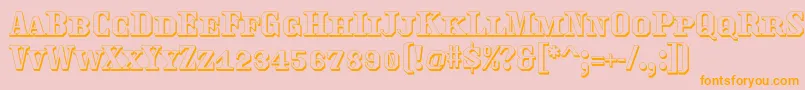 Traktoretkaoutline Font – Orange Fonts on Pink Background