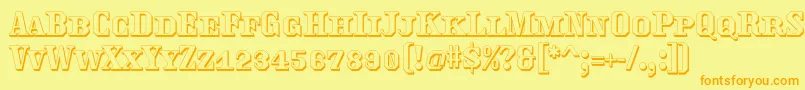 Traktoretkaoutline Font – Orange Fonts on Yellow Background