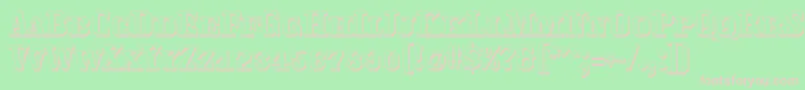 Traktoretkaoutline Font – Pink Fonts on Green Background