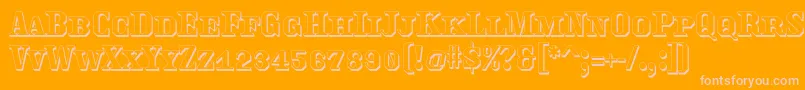 Traktoretkaoutline Font – Pink Fonts on Orange Background