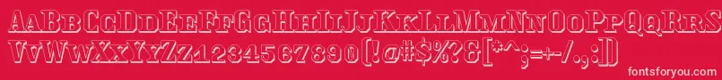 Traktoretkaoutline Font – Pink Fonts on Red Background