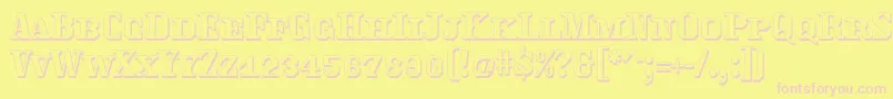 Traktoretkaoutline Font – Pink Fonts on Yellow Background