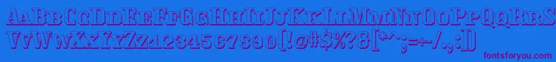 Traktoretkaoutline Font – Purple Fonts on Blue Background