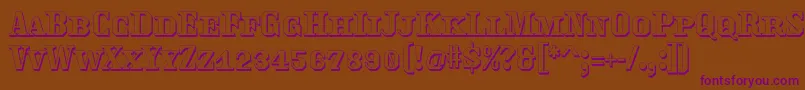 Traktoretkaoutline Font – Purple Fonts on Brown Background