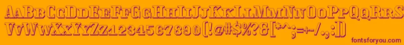 Traktoretkaoutline Font – Purple Fonts on Orange Background
