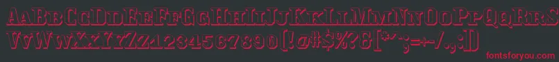Traktoretkaoutline Font – Red Fonts on Black Background