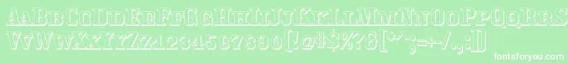 Traktoretkaoutline Font – White Fonts on Green Background