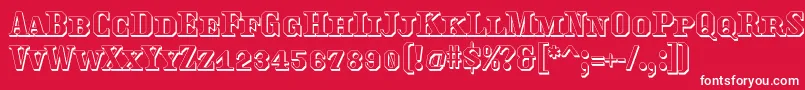 Traktoretkaoutline Font – White Fonts on Red Background