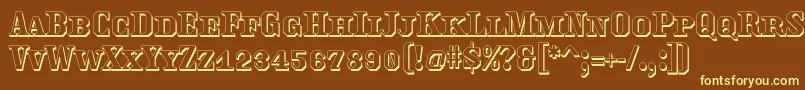 Traktoretkaoutline Font – Yellow Fonts on Brown Background