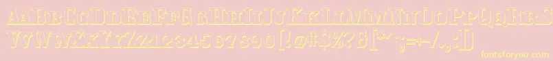 Traktoretkaoutline Font – Yellow Fonts on Pink Background