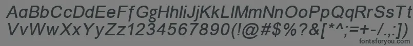Czcionka ErUniversKoi8Italic – czarne czcionki na szarym tle