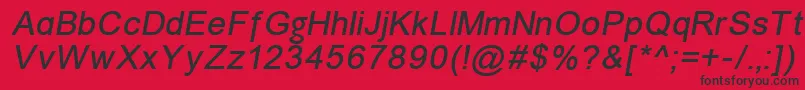 ErUniversKoi8Italic Font – Black Fonts on Red Background