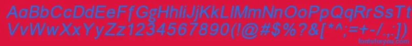 ErUniversKoi8Italic Font – Blue Fonts on Red Background