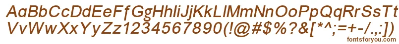 ErUniversKoi8Italic Font – Brown Fonts on White Background
