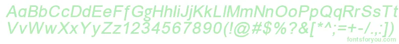 Czcionka ErUniversKoi8Italic – zielone czcionki