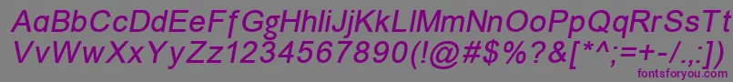 Шрифт ErUniversKoi8Italic – фиолетовые шрифты на сером фоне