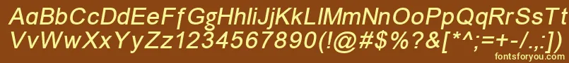 Шрифт ErUniversKoi8Italic – жёлтые шрифты на коричневом фоне