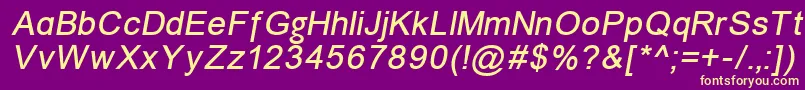 ErUniversKoi8Italic Font – Yellow Fonts on Purple Background