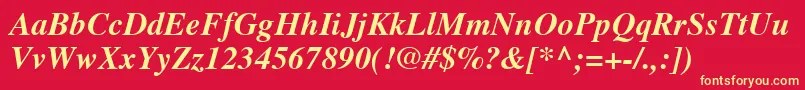 TimesLtBoldItalic Font – Yellow Fonts on Red Background