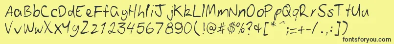 Patoskript Font – Black Fonts on Yellow Background