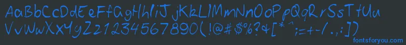 Patoskript Font – Blue Fonts on Black Background