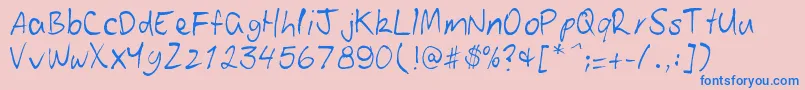 Patoskript Font – Blue Fonts on Pink Background