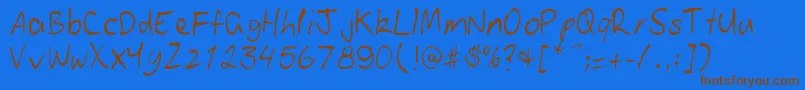 Patoskript Font – Brown Fonts on Blue Background