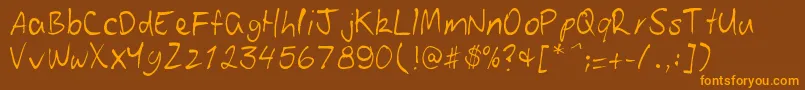 Patoskript Font – Orange Fonts on Brown Background