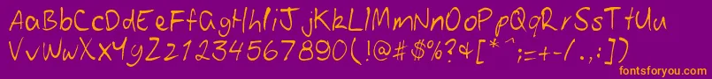 Patoskript Font – Orange Fonts on Purple Background